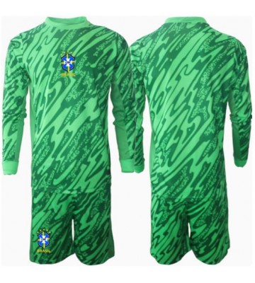 Brasilien Målvakt Hemmakläder Barn Copa America 2024 Långärmad (+ Korta byxor)
